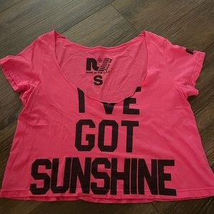 Rebel Yell hot pink crop top.